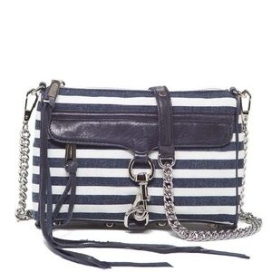 REBECCA MINKOFF Denim Nautical Mini Mac Convertible Crossbody Bag